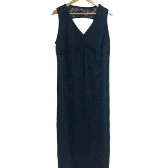 Blu Sage Dresses & Skirts - Blu Sage Navy Blue Lace Overlay Dress Size 14W Wedding Cocktail Party